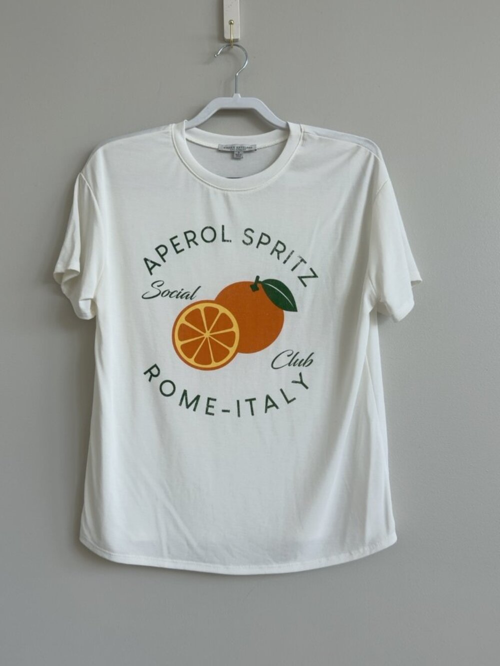 Green Envelope Aperol Spritz Social Club Rome Italy Graphic Tee S NWOT